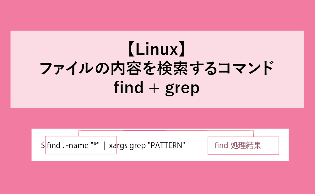 【Linux】ファイルの内容を検索するコマンド find + grep
